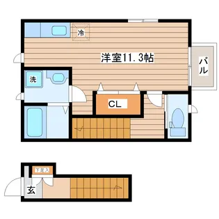 クレストール越路【1階】の間取り