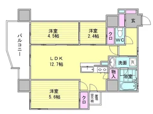 One Paseo【3階】の間取り