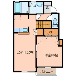 カサグランデ壱番館【2階】の間取り