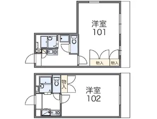 レオパレスグリーンビュー【2階】の間取り