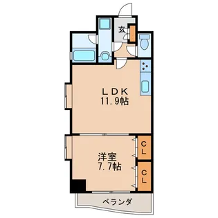 プログレスアサダ瓦町【3階】の間取り