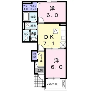 カサブランカオアシスI【1階】の間取り