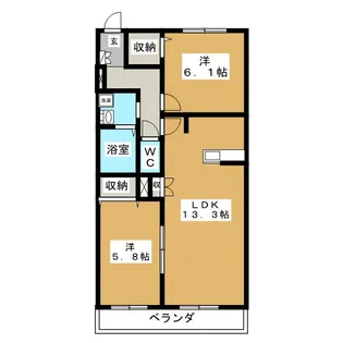 カームコート【2階】の間取り