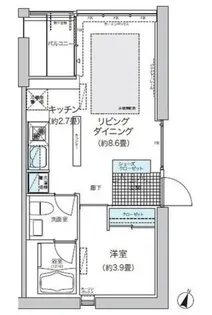 ガーデニエール砧ウエスト【4階】の間取り