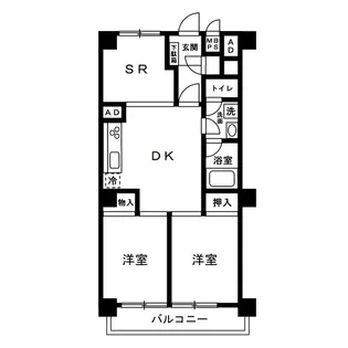 大倉山パークハイツ【2階】の間取り