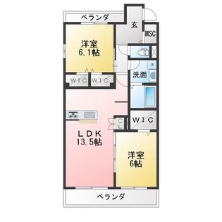 メゾンドゥラミティエ【2階】の間取り