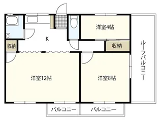 嵯峨野ハイツ【4階】の間取り