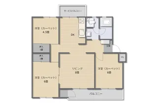 青葉ハイツ4号棟【4階】の間取り