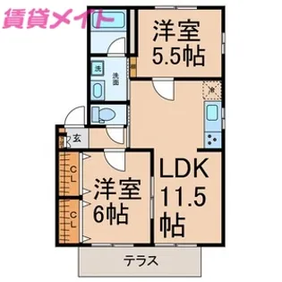 ビバリーK&A A棟【1階】の間取り