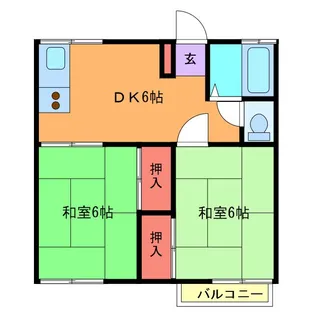 ハイムハナカB【1階】の間取り