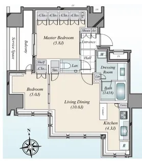 パークタワー芝公園【23階】の間取り
