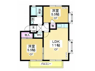 フリーダムK【2階】の間取り