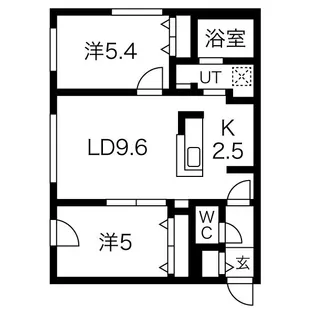 CLASSE月寒WEST(クラズ月寒ウエスト)【3階】の間取り