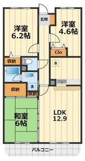 アルカディア大和【4階】の間取り