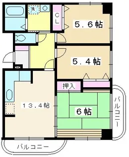 モーニングパーク朝霞【4階】の間取り