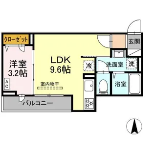 グラナーデ扇I D【3階】の間取り