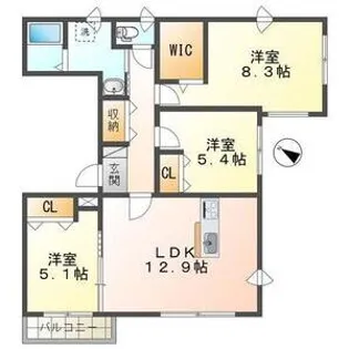 シュベール菊水【3階】の間取り