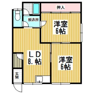 福盛ハイツA棟【1階】の間取り