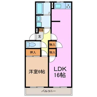 ヒルズ茶園【5階】の間取り