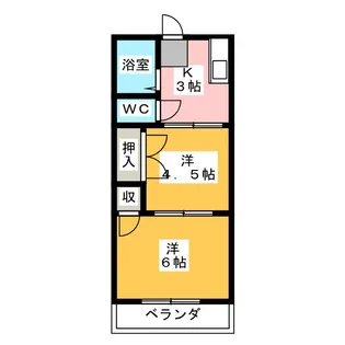 シティハイムワタナベ【2階】の間取り