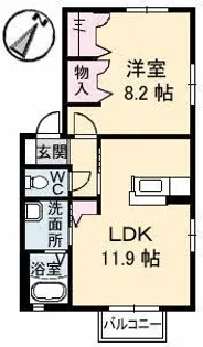 アルメリア B棟【1階】の間取り