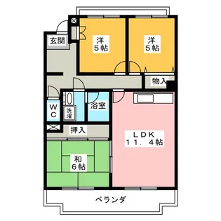 パークハイツ上野台【1階】の間取り