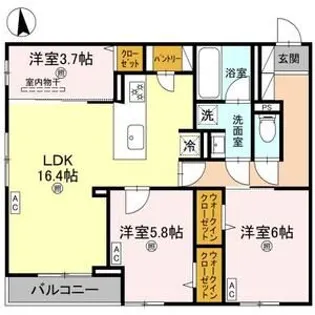 ココルトリシア【1階】の間取り