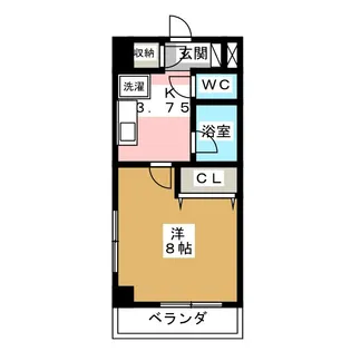 プラシード早稲田【8階】の間取り
