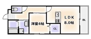 プレアデス難波西【6階】の間取り