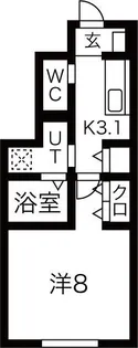 ワンリッチ金ヶ崎B【1階】の間取り