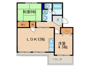 湖城ヶ丘ハイツ5号館【1階】の間取り