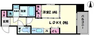ファーストフィオーレ心斎橋イーストII【9階】の間取り