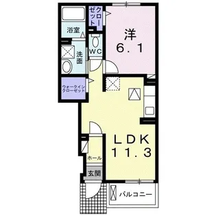 シエル エトワール【1階】の間取り