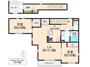 シャーメゾン放出の間取り