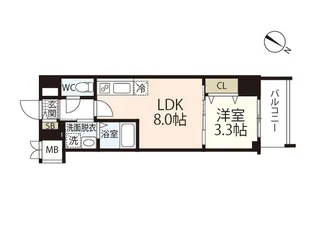 S-RESIDENCE広島駅enable【6階】の間取り