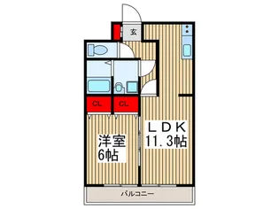 ソレイユ岸【3階】の間取り