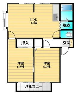 サンビレッジ浜北プルケルC【1階】の間取り