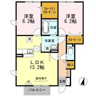 クローバーハウスC【1階】の間取り