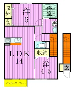 ハニービレッジIII【2階】の間取り