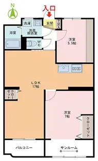 フロイデ成和【1階】の間取り