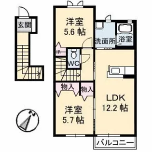 メゾンワイツ B棟【2階】の間取り