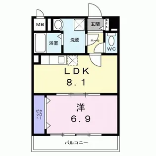 京都府京都市右京区西院日照町【マンション】の間取り