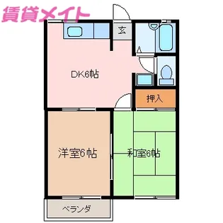 N・フラット【2階】の間取り