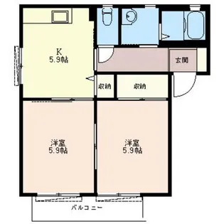 タウンコートB【2階】の間取り