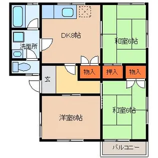 ラックスハイム【1階】の間取り
