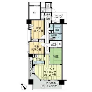 サーパス柿川通り【11階】の間取り