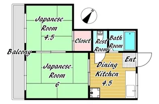 2DKの間取り画像