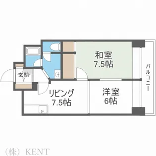 ハイデンス琴似【2階】の間取り