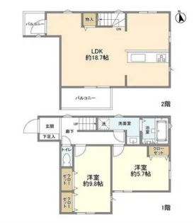 東京都新宿区中落合2【一戸建】の間取り