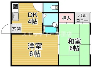 キャピタル住之江公園【4階】の間取り